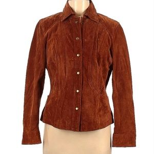 soft brown suede jacket